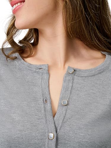 Cable & Gauge Women's Lady Button Front Cardigan Lightweight Button-Up Sweater, Crew Neck, 3/4 Sleeve, Versatile Layering Top4