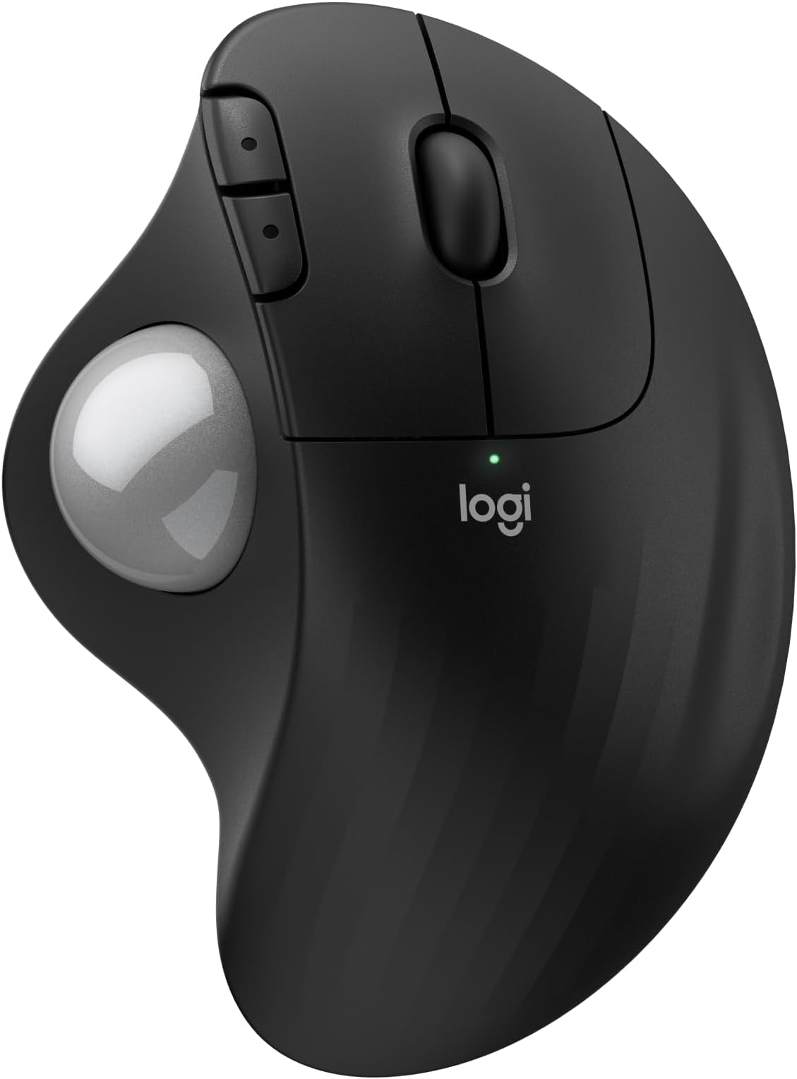Ergo M575S Wireless Trackball Mouse, Wireless Ergonomic Mouse with Bluetooth and Encrypted Dongle, Comfortable Thumb Control, Precise and Smooth Tracking, for PC/Mac - Black Silver Ball