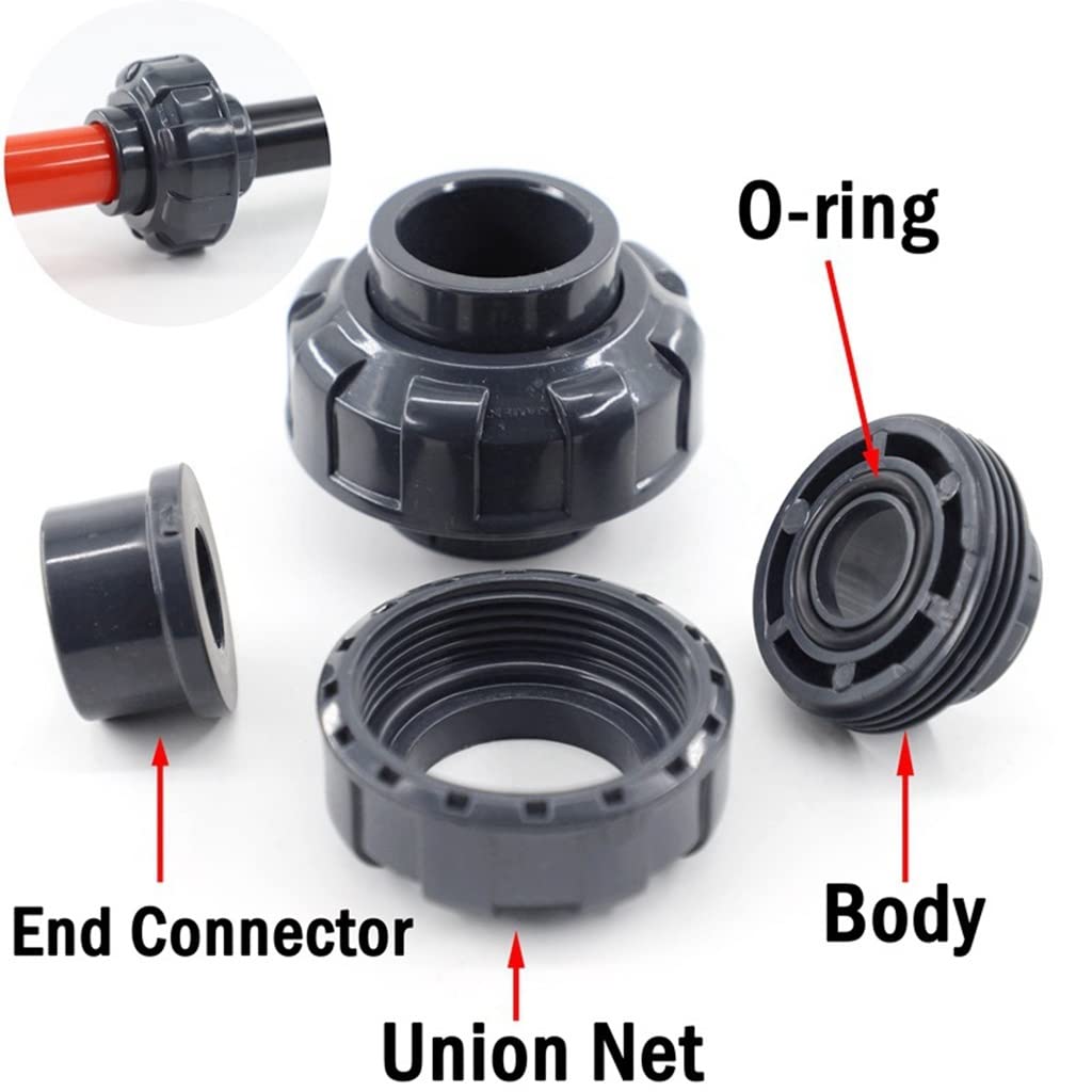 conexión rápida de la válvula de Bola, Aquarium Fish Tank Water Supply Drain Kit Sewer Pipe Fittings, For Garden Irrigation System PVC Ball Valve Water Connector Set(32mm Set)