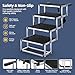 PetRuna Dog Stairs for Car, Foldable Dog Ramp for Car with Non-Slip Surface, Portable Stairs Aluminum SUV, High Beds, Truck, Supports up to 150 lbs, 4 Steps