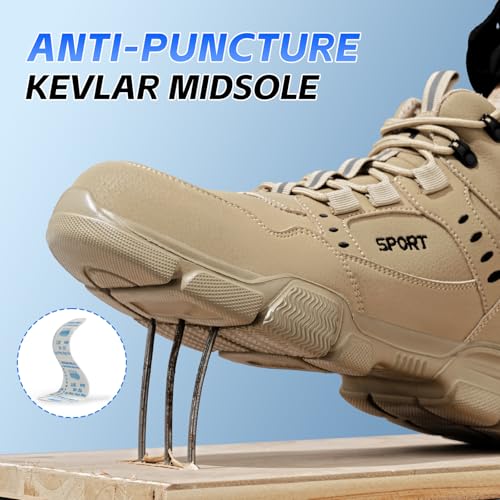 Waterproof Work Boots for Men Women Lightweight Steel Toe Boots Comfortable High Top Safety Shoes Steel Toe Shoes for Men Indestructible Construction Boot Work Shoe4