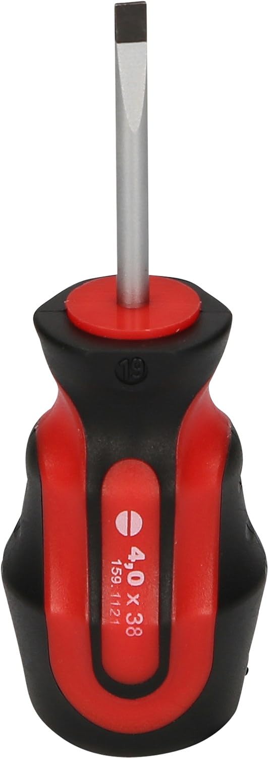 KS Tools 159.1121 ERGOTORQUEplus wkrętak płaski, krótki,4mm