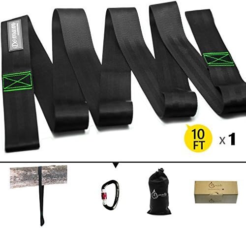 Domum Tree Swing Straps Hanging Kit (10FT) -Holds 3000 lbs- with 25KN Locking Climbing Carabiner-Holds 4457 Lbs