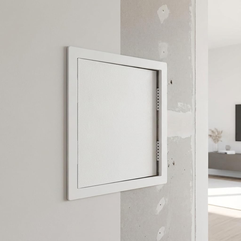 QWORK Panel de acceso para paneles de yeso, puerta de acceso de plástico de 18 x 18 pulgadas, panel de acceso de pared extraíble compatible con sistemas de fontanería y HVAC