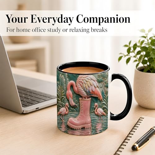 Taza de café de cerámica y porcelana negro 11oz miniatura 5