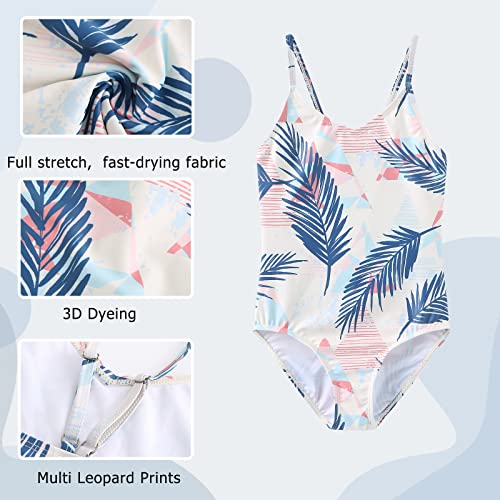 Image of Moon Tree Girls One Piece Swimsuits Ruffle Swimwear Beach Bathing Suit 2-14 Years