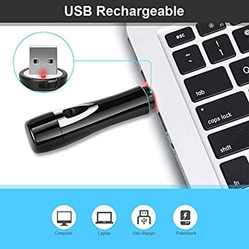 Painless 4 in 1 USB Rechargeable Waterproof Painless Facial Hair, Eyebrow, Nose Electric Trimmer for Women (Black) (Black)