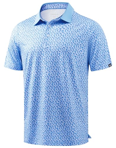 Image of Men's Golf Polo Shirts Dry Fit Performance Moisture Wicking Casual Print Golf Shirts for Men Breathable