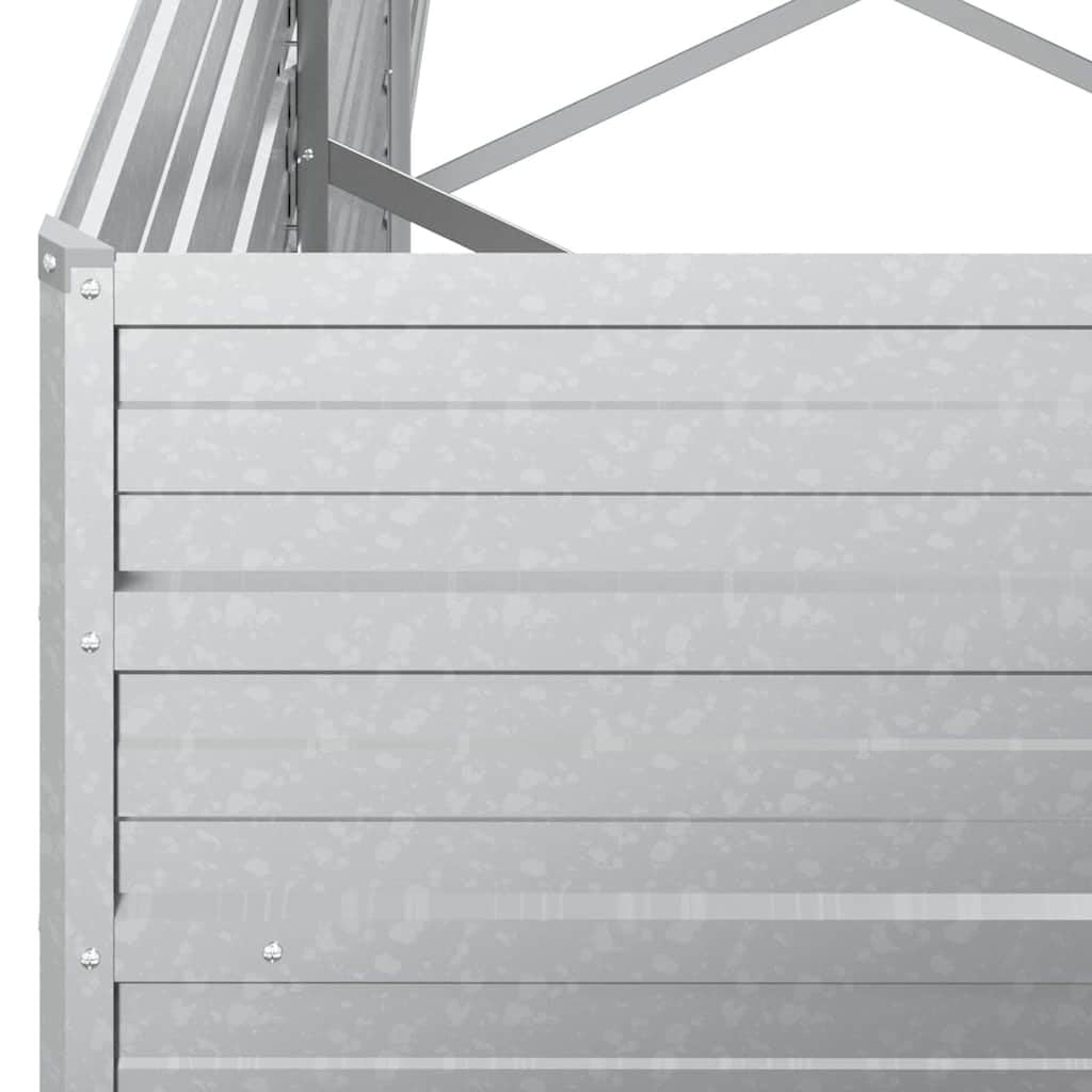 Cama elevada de jardín de acero galvanizado plateado 320 x 80 x 77 cm para huerto y jardineras, profunda y ancha para plantas, verduras, hierbas aromáticas, robusta, estable y resistente a las