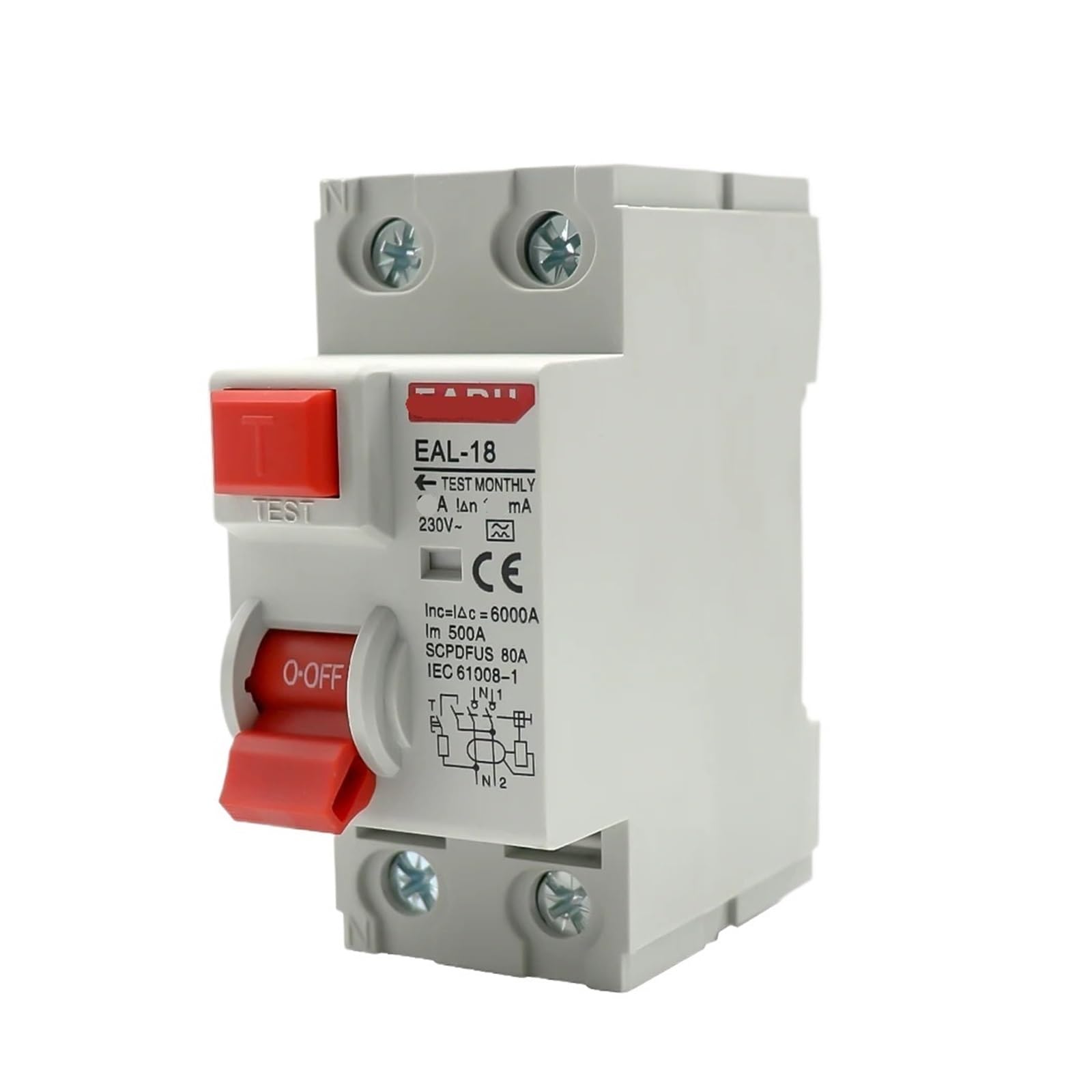 Disjoncteur différentiel 2P 10A 300mA Type A pour protection électrique