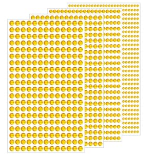 1799 Pcs 4 Sheets Rhinestone Stickers 3/4/5/6 mm Self Adhesive Rhinestones Gems for Face Eyes Makeup Hair Body (Light gold-3/4/5/6mm)