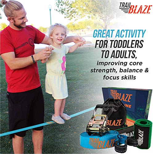 image for Trailblaze Premium Slackline Kit 60ft Longest Ever - Tree Protectors R