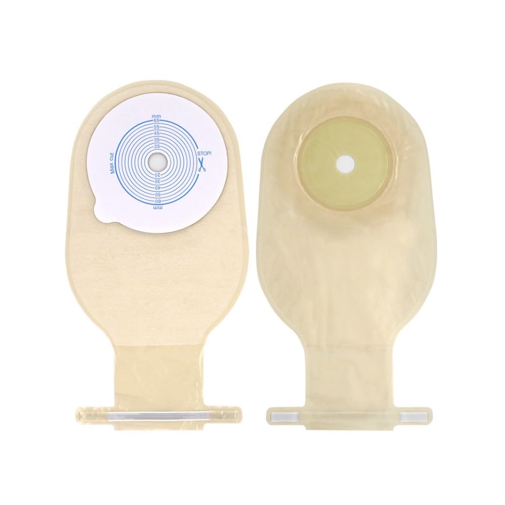 One-Piece Colostomy Bags, 10pcs/Box Ostomy Bags Drainable Pouches Supplies with Closure for Ileostomy Stoma Care