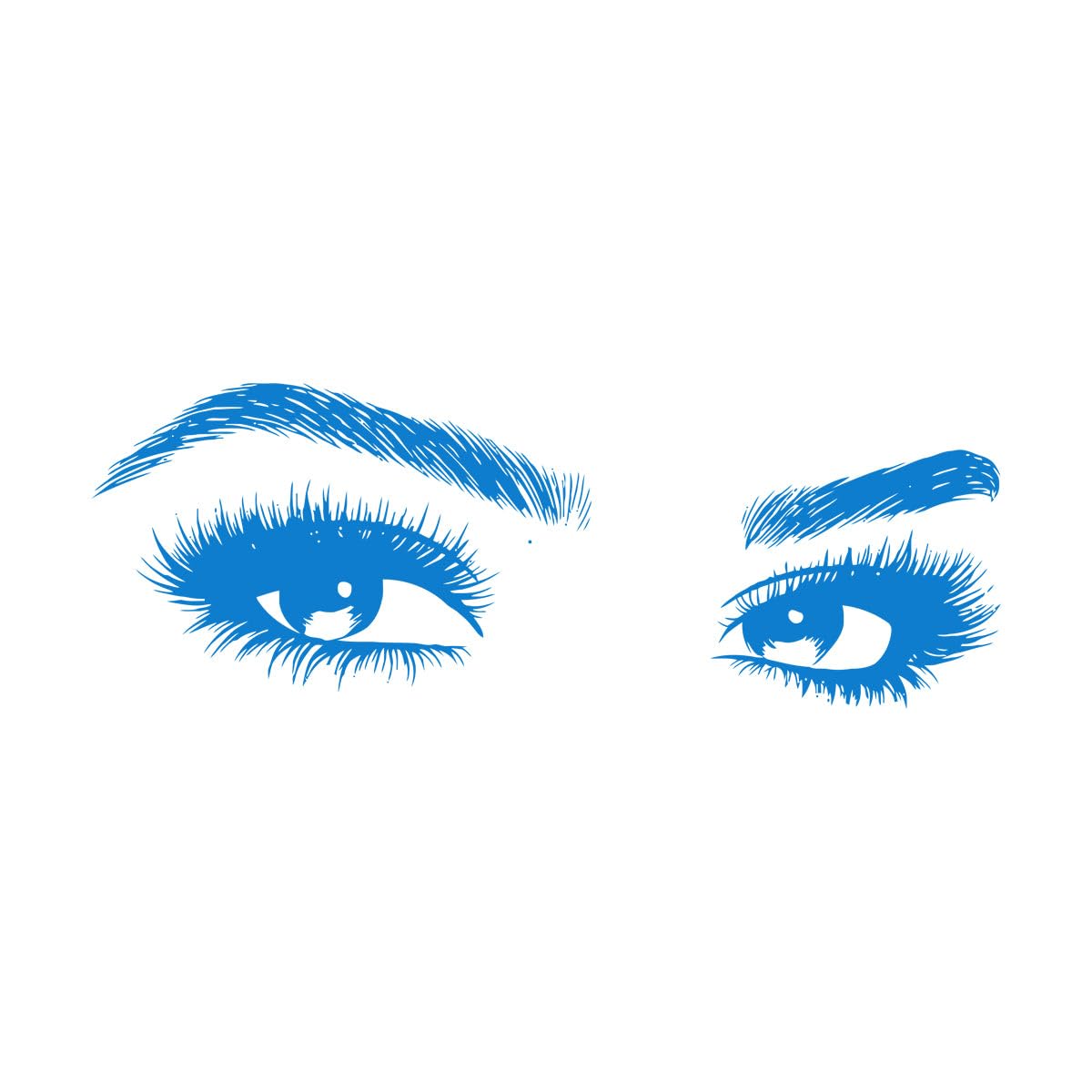 Charming Eyelashes Vinyl Wall Sticker Beauty Salon Window Wall Decor Eyes Extension Wall Decal Eye Leahes Logo Vinyl Small - 27x76cm — image 1