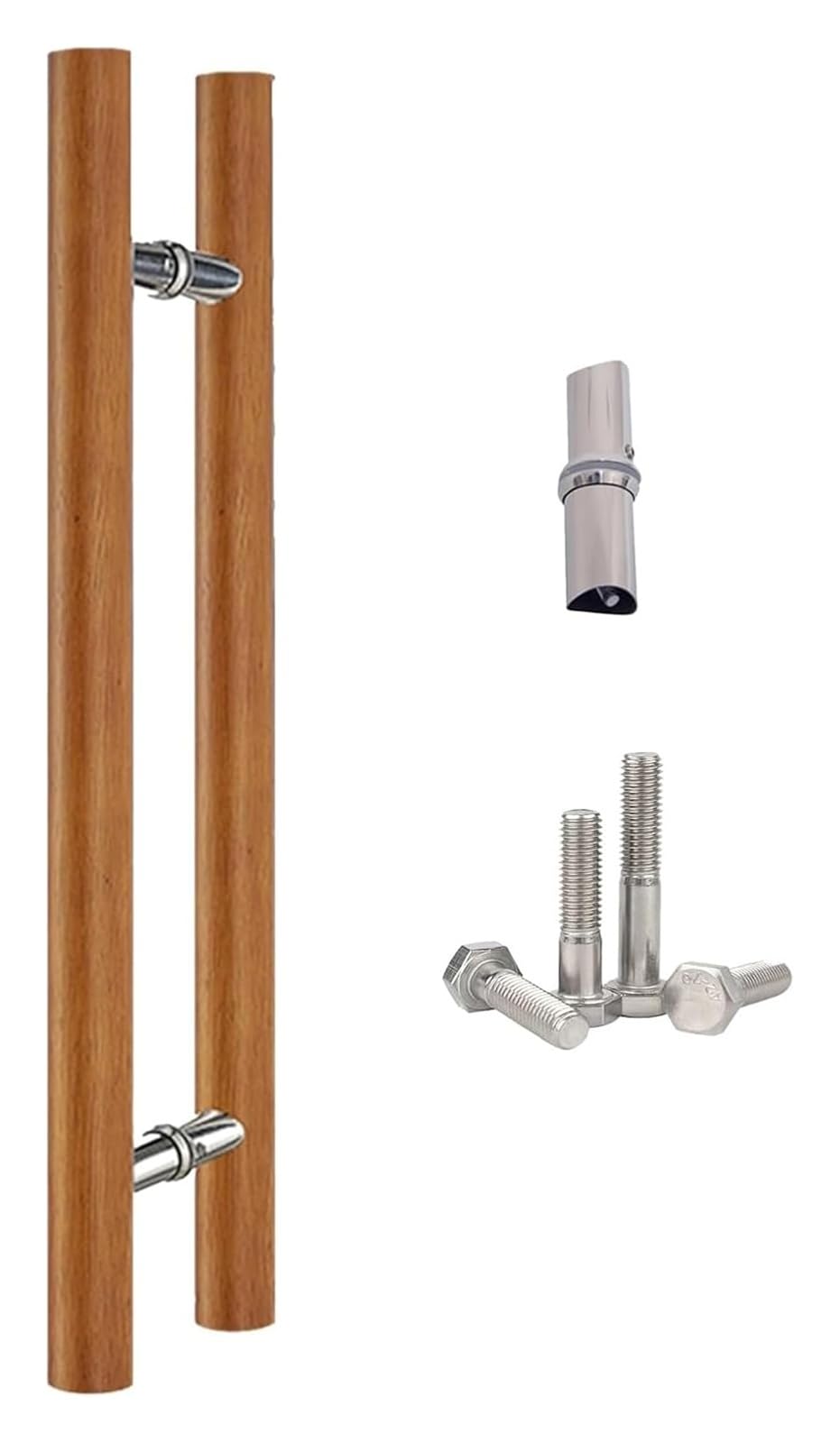 CWCQGH Push Pull Door Handle, Sliding Barn Door Handle, Pull Push Bar Handle with Fittings, Barn Door Hardware for Interior Exterior Door, H Shape Double Sided,E-Length 100cm(39.4inch)