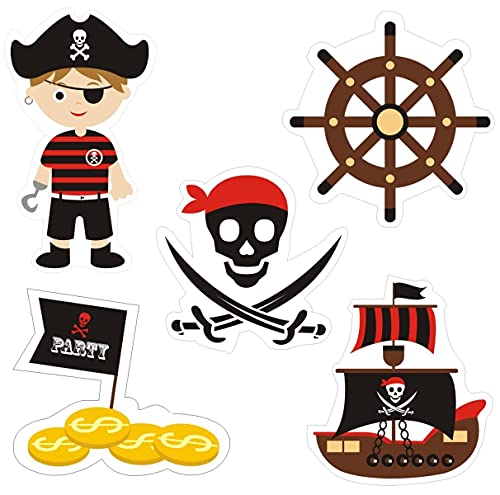 Image of Pretty Ur Party Pirate Theme Paper Cutouts for Birthday Parties, Party Supplies Decor, Decoration Cut-Outs (10 Pcs)