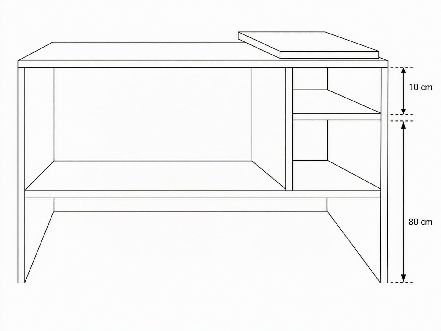 Mostrador de Recepción Atenea. Mostrador para Oficina, Tienda y Clínica, con Almacenamiento Interior, 140cm Ancho, Gris Grafito