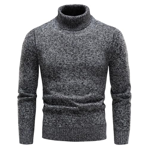 Slim Fit Man Clothes Luxury Black Brown Jumpers Elastic Fleece Sweater Men Thicker High Collar Warm Pullover4