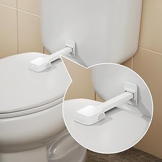 EUDEMON 1 Pack Baby Safety Toilet Lock,Child Proof Toilet Seat Lock for Toddlers and Kid Easy to Install with 3M Adhesive, no Tools Need or Drill(White)