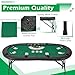 ECOTOUGE Poker Table Foldable, 8 Players Gaming Table w/Portable Oxford Bag, Folding Oval Texas HoldemTable with Stylish Padded Rails for Casino Leisure Game, No Assembly Required, Green