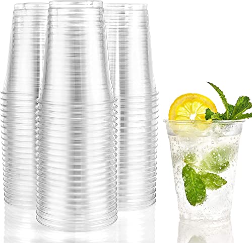 LATERN 50 Pezzi Tazze Riutilizzabili in PET Trasparente, 700ml Bicchieri in Plastica Trasparente per Impieghi Gravosi Bicchiere da Pinta in PET Tazze per Bevande Fredde per Caffè Freddo, Dessert