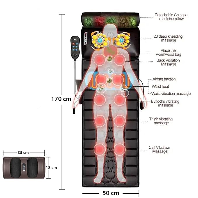 SUNMORY Electric Massager Machine for Pain Relief, Full Body Heating Vibration Massage Pad with Foldable & Movable Neck Massage Pillow, 9 Vibrating & 3 Heating Mode, Neck, Leg, Shoulder Back Massager SUNMORY Electric Massager Machine for Pain Relief, Full Body Heating Vibration Massage Pad with Foldable & Movable Neck Massage Pillow, 9 Vibrating & 3 Heating Mode, Neck, Leg, Shoulder Back Massager