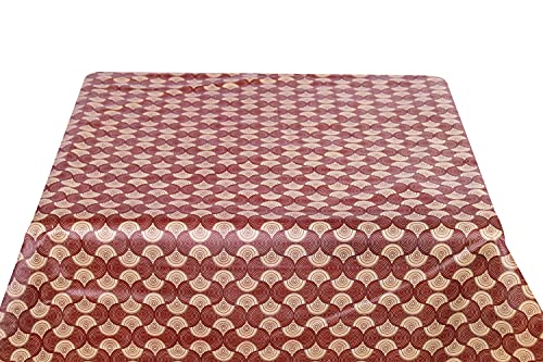 Image of The Furnishing Tree Waterproof Square Shaped Upto 6 Seater Printed Dining Table Cover Size 72x72 inches with White Border Lace