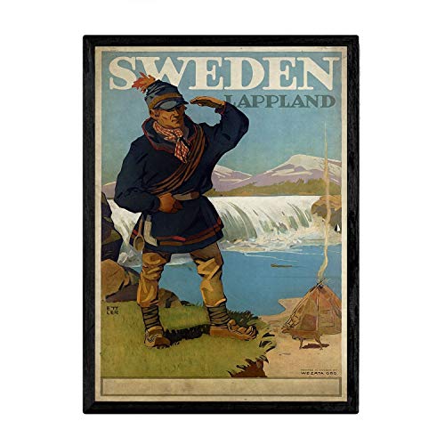Nacnic Poster vintage de Suecia. Láminas para decorar interiores con imágenes vintage y de publicidad antigua. Cuadros decoración retro. Tamaño A4