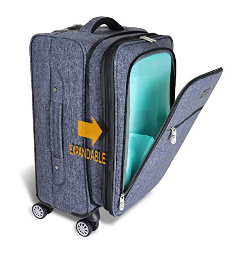 Mavii Costume Rack Carry-On Luggage with Spinner Wheels, Gray