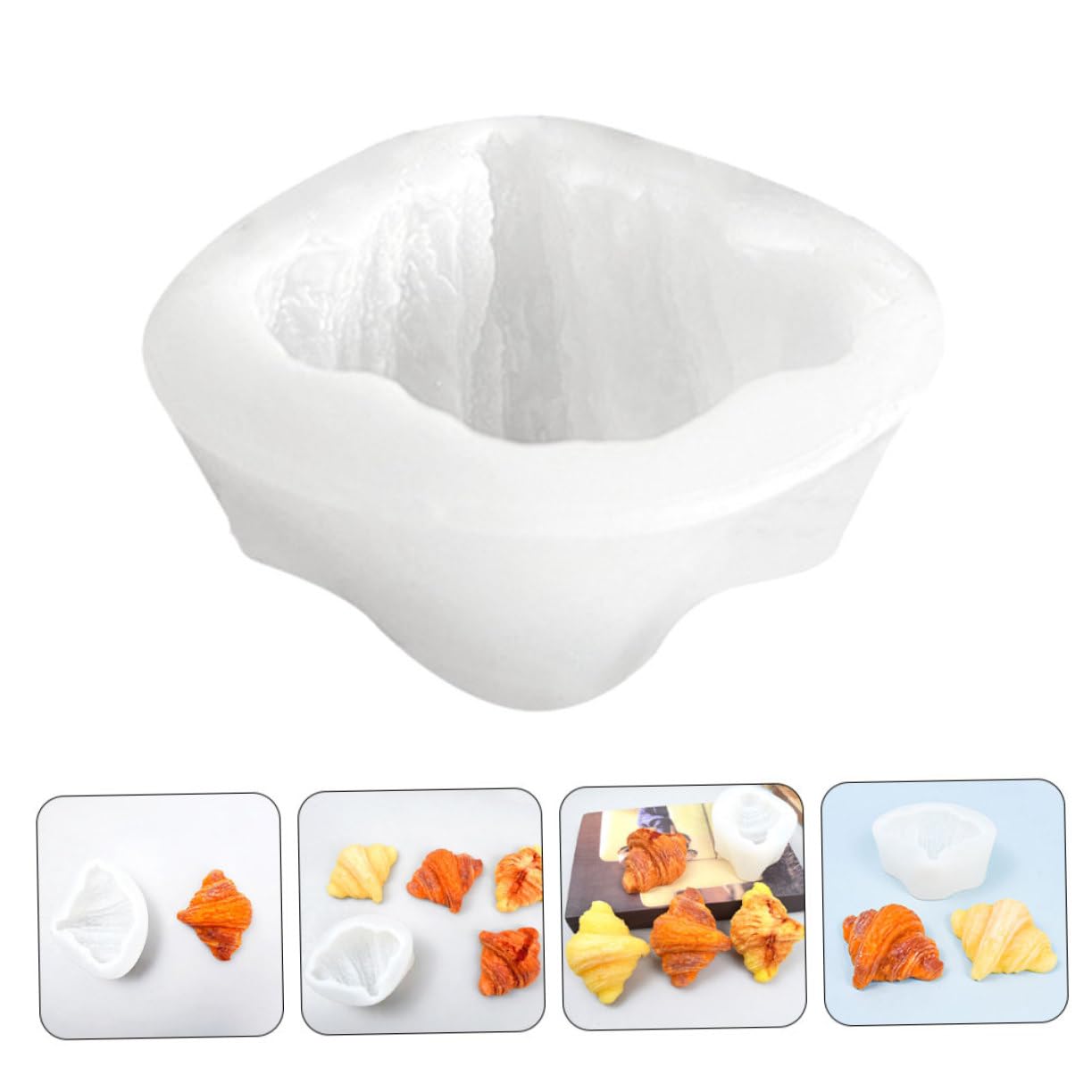 Operitacx 5pièces Moule Silicone Croissant pour Fabrication De Bougies Aromatiques Et Décorations Moule Antiadhésif pour Pâtisserie Et Fondant