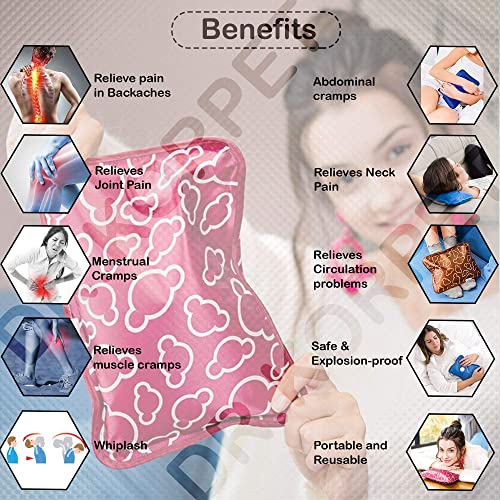Image of Rechargeable Heating Pad Electric For Pain Relief, Hot Water Bag Electric For Pain Relief, Electric Hot Bag Heating Pad Auto Cut Electric Heating Pads (Any Color&Design) Pack of 1(970g)