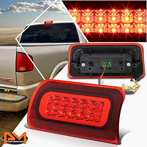 Compatible with Chevy S10/GMC Sonoma 94-03 2-Rows LED Third 3RD Tail Brake Light Rear Stop Lamp Red
