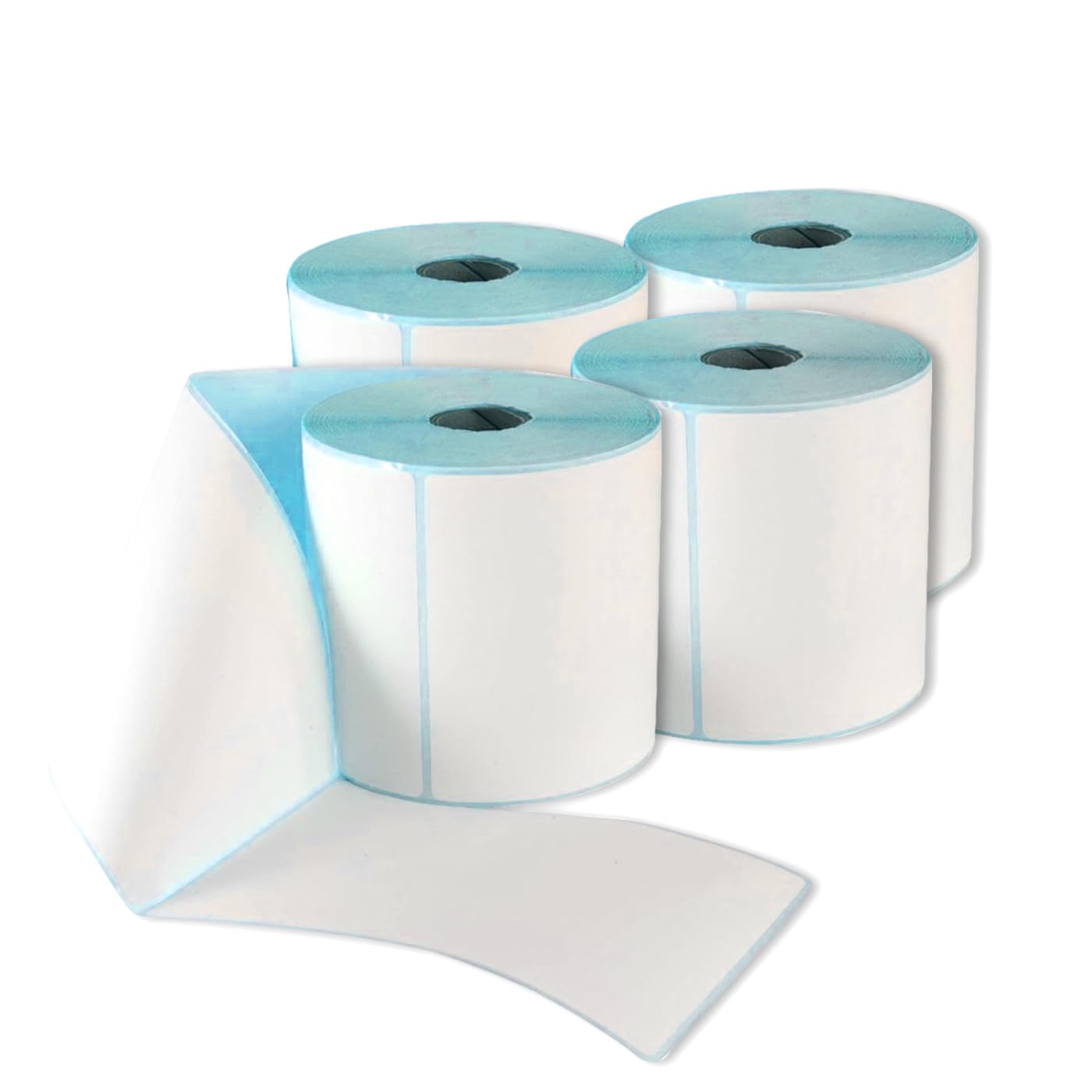 MERCURY- 4 Rollos 1000 Etiquetas termicas Directas Blancas de 100x150mm (4" x 6"), Fuerte Adhesion, Etiquetas Adhesivas Universal para Envios .(4 Rollos 1000 Etiquetas)