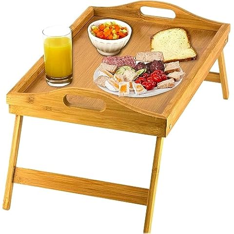 Home-it Bamboo Bed Tray Table Cover