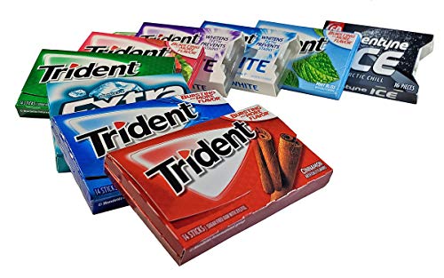 Trident, Trident White, Eclipse, Dentyne, Orbit, Extra Assorted Sugar Free Chewing Gum Variety Pack of 15, 224 Sticks