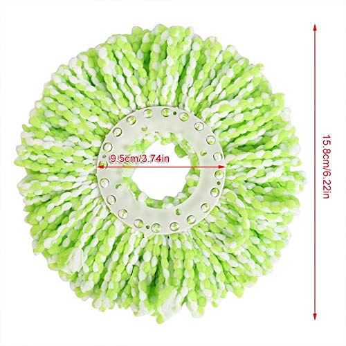 Image of Spin Mop Head Refills Microfiber Round Spin Mop Head Replacement for Universal Spin Mop System Perfect for Home Commercial Use (Green+White)