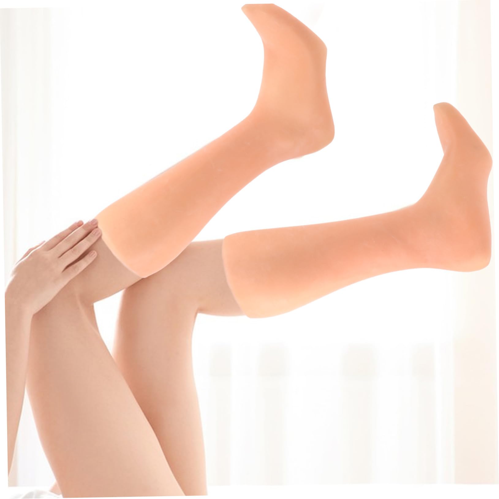 Calzini Idratanti Lunghi Sebs Khaki, 1 Paio per Cura Piedi | Uso Notturno e Trattamento Piedi Secchi, Vestibilità Confortevole, Riutilizzabili