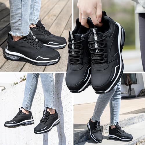 Image of LANSNBO Waterproof Steel Toe Shoes for Women Non Slip Sneakers | Work safety protection, puncture proof sole, comfortable lightweight, for industrial construction food service jobs