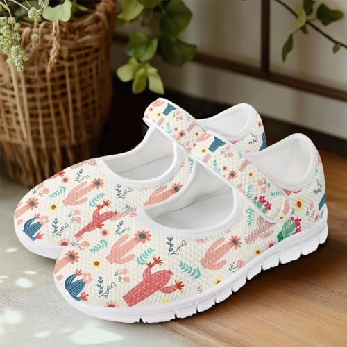 JoyLamoria Womens Slip on Fashion Mary Jane Shoes Retro Mushroom Painted Flats Causal Road Walking Shoes Non Slip Platform4