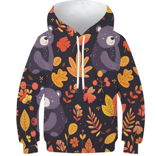 Ours enfants garçons hoodie pull à imprimé 3d manches longues 10-12Y