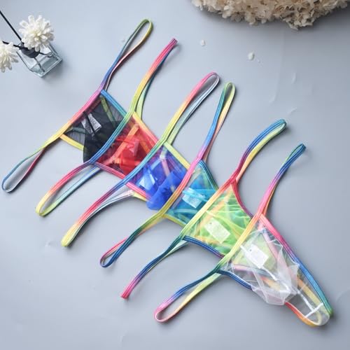 Men's See Through Mesh Thong Underwear Low Rise Sexy G-String Panties Bulge Pouch T-Back Thongs4