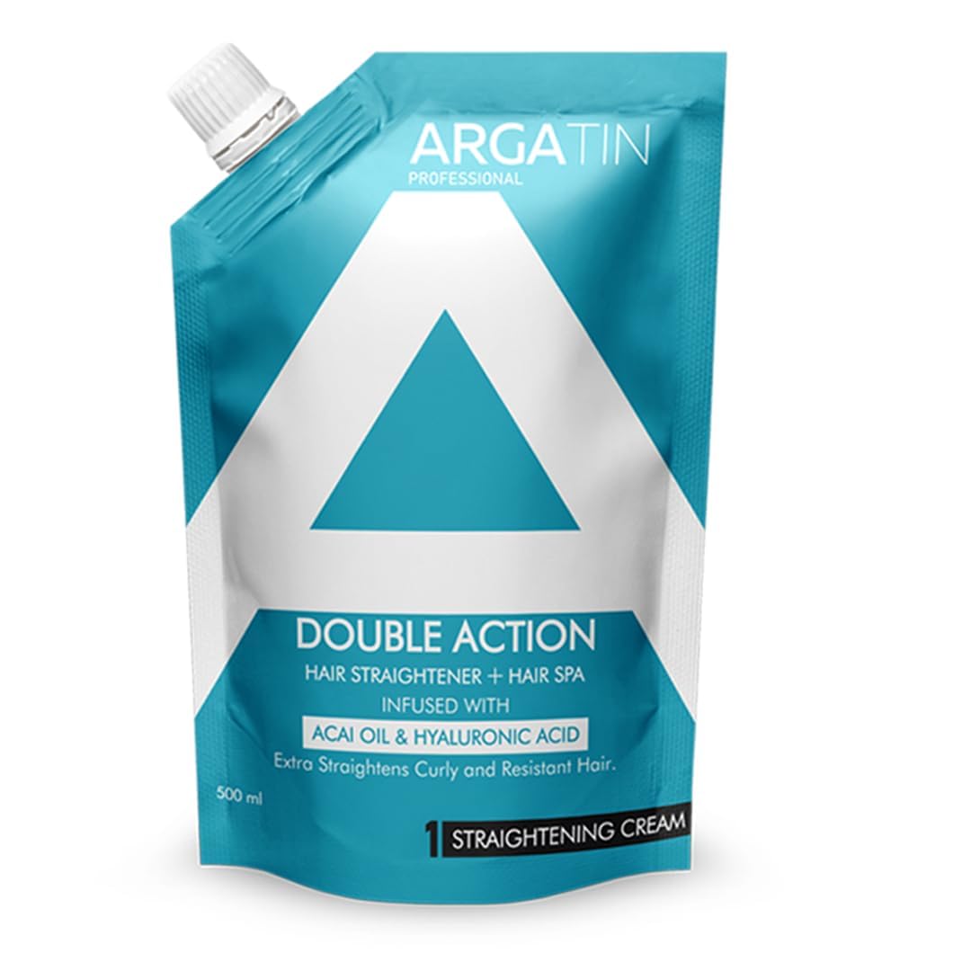 ARGATIN Professional Hair Straightening Cream 500ml | 2in1 Formula Hair Straightener + Hair Spa with Pro Vitamin B5 | Straightens Curly & Resistant Hair Step-1-image-31