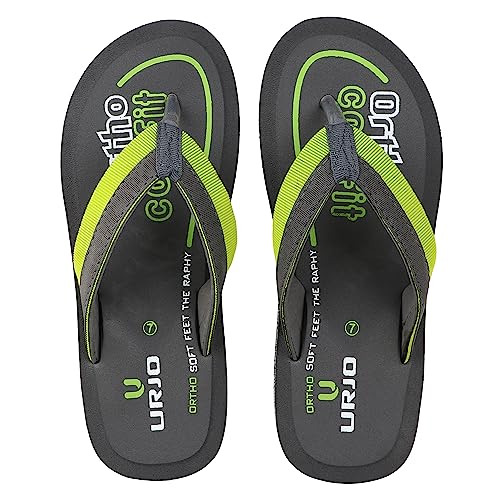 Image of URJO LM 105 Men's Slippers /FlipFlops Lightweight Super Flexible Arch Support Durable Anti Skid & Stylish Dailywear Slippers /FlipFlops for Men