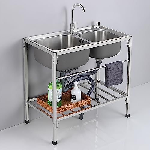 Generisch A-1 Edelstahl Doppelspülbecken 80 cm