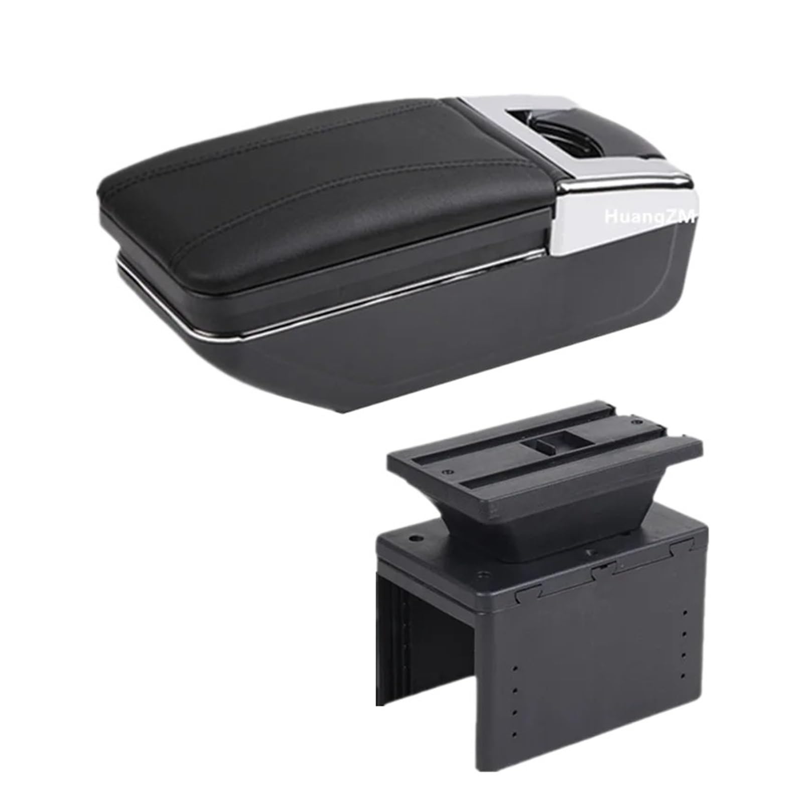 UMDJJU For Captur For Clio5 Car Armrest Box Central Storage Retrofit Interior Accessories Car Centre Console Armrest Box(A black line NO USB)