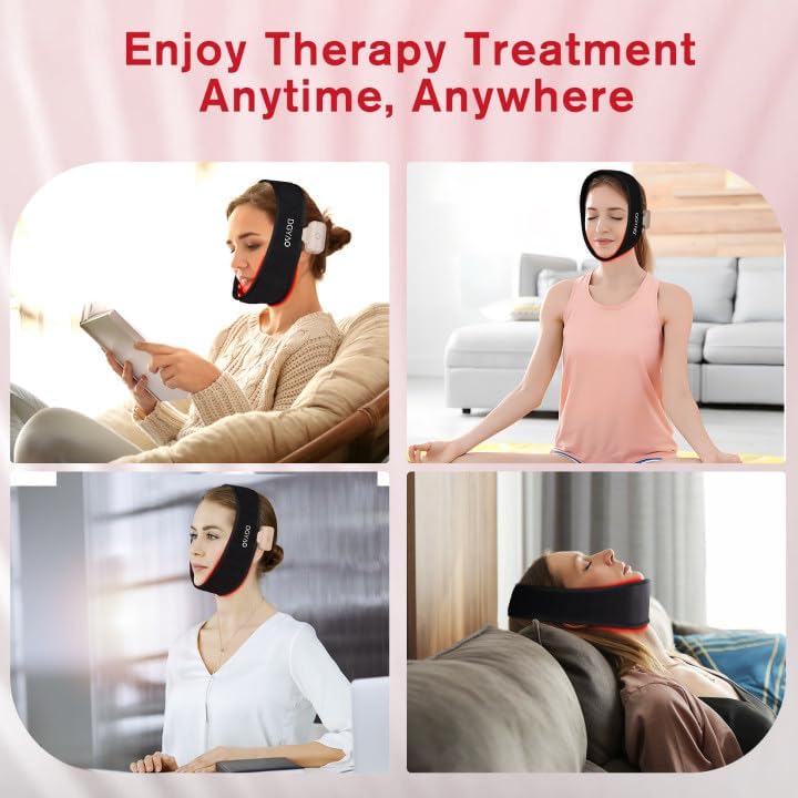 DGQY Cordless Red Light Therapy Belt for Neck & Chin - 8 Color Infrared (630nm&850nm) Facial Tightening & V-Lift Wireless, Portable Wrap for Jawline Home Travel Use - Image 7