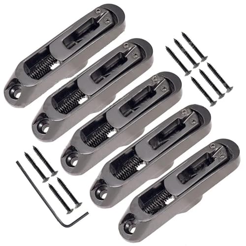 A Set Of 5 Pcs Individual Bridge Saddles Tailpiece For 5 String Bass Guitar Accessories Parts Chrome Black Gold Choose(Black x 5