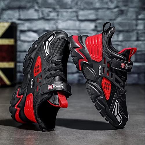 Jakcuz Children Leather Fashion Sneakers School Student Cushioning Hook and Loop Walking Shoes for Little/Big Kids4