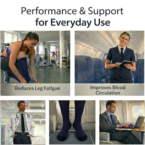 Image of Diamond Star 6 Pairs Compression Socks for Men & Women, Knee High Socks