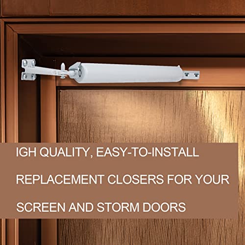 Storm Door Closer,White,Door Closure With Hold Open Feature & Smooth Closing Motion – For Storm, Screen Doors #TOP3